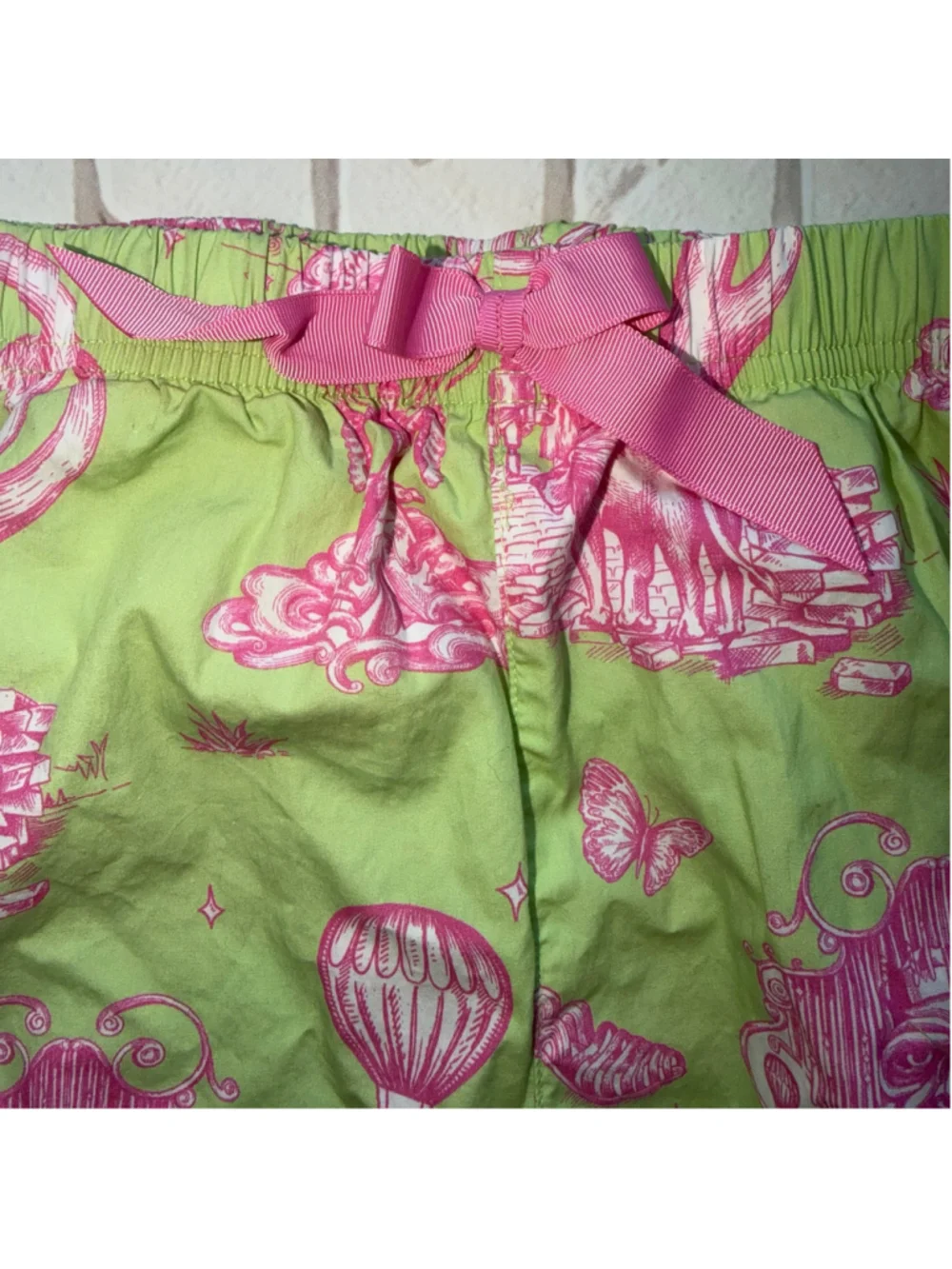 NWOT Girl’s Large (10/12) Kim Kime WICKED Cotton Lounge Pants Lime Green/Pink